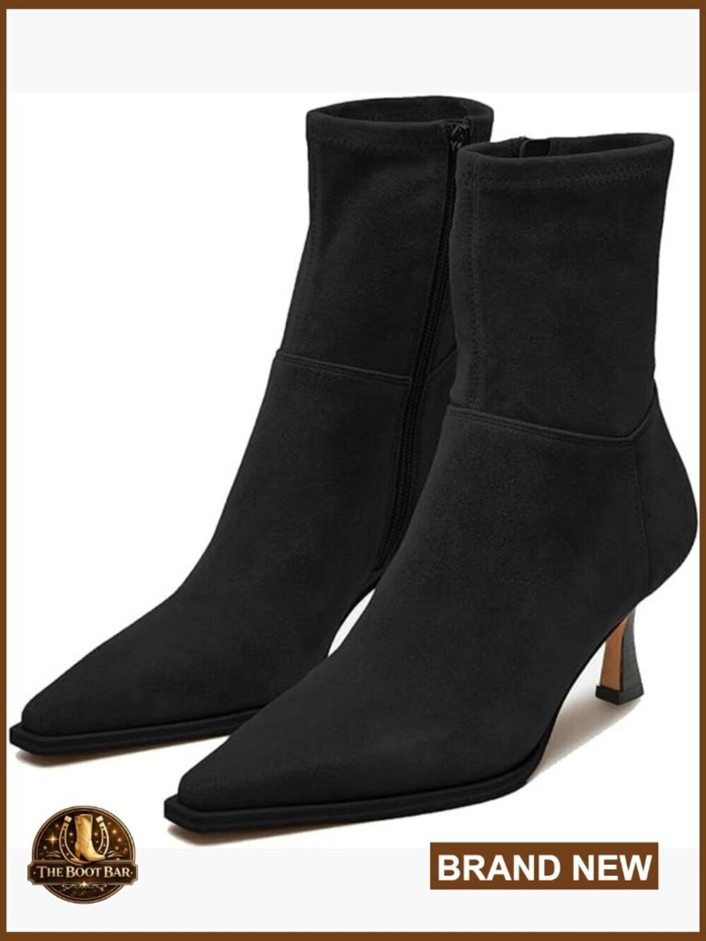 Women's Pointed Toe Ankle Boots with Side Zip, Kitten Heel, Fall Boots, Dressy